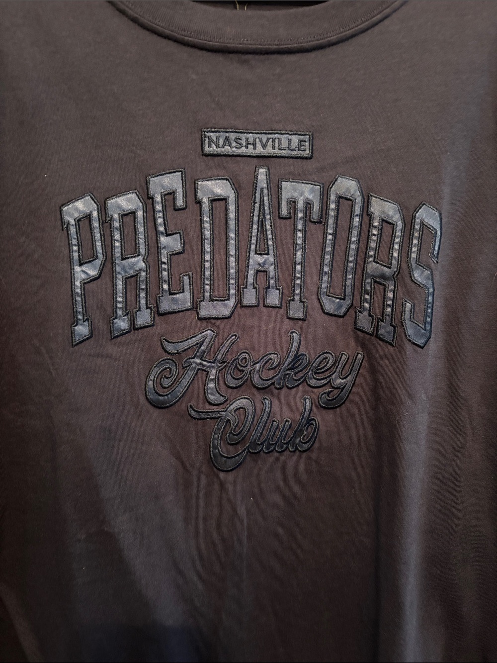 Nashville Predators Navy Embroidered Hockey Club T shirt